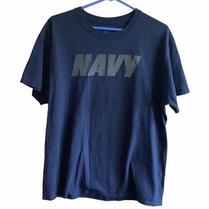 Armed‎ Forces Gear Graphic Tee Shirt 'NAVY' Navy Blue Men Size Large 100% Cotton
